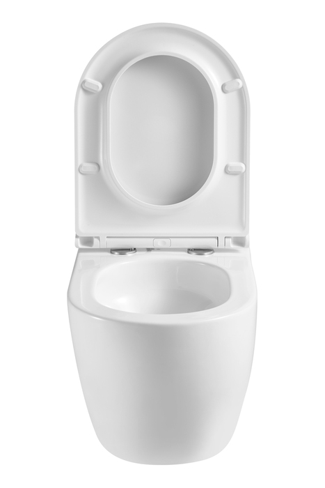 Væghængt toilet rund - hvidt